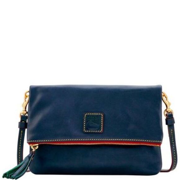 Dooney & Bourke Florentine Foldover Zip Crossbody Navy - Picture 1 of 13